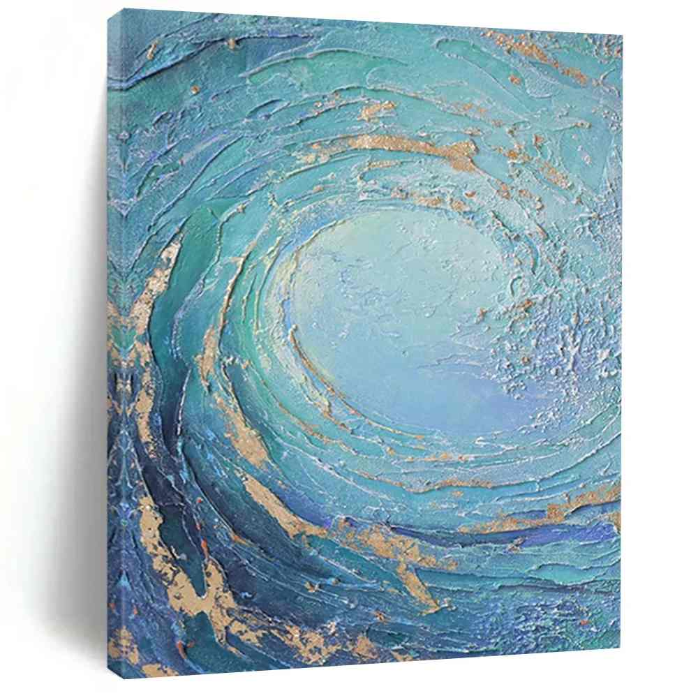 Oversized Blue Textured - large minimal art for apartment